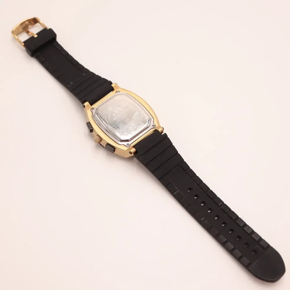 Adidas Sport Mens 42mm Gold Black Tone Digital Watch Running Track w New Battery